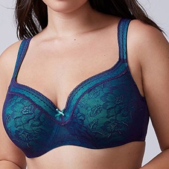 Cacique Other - 38DDD (38F) Cacique Modern Lace bra blue and aqua